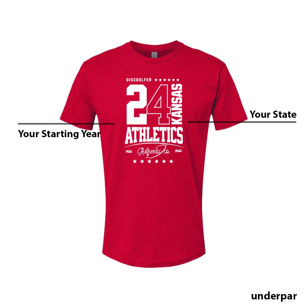 "State Pride Athletics" Disc Golf Cotton S/S T-Shirt *Customize*
